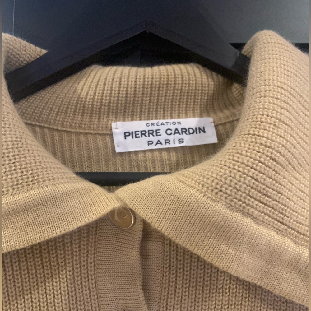 Vintage Pierre Cardin Women's Beige Cardigan